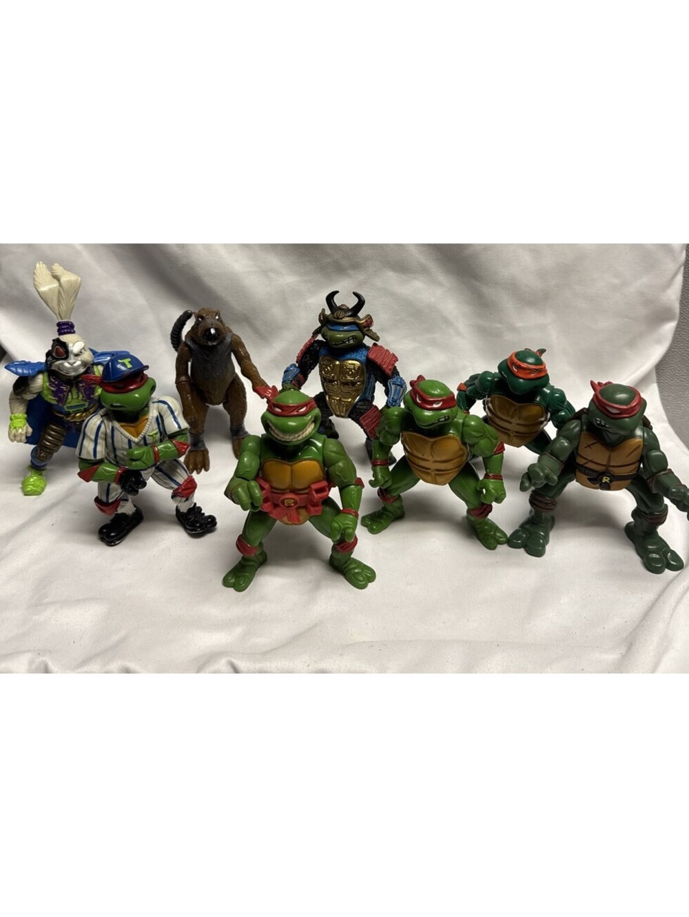 1988 -1993 Teenage Mutant Ninja Turtle Lot Of 8 Vtg Raph Splinter Leo Usagi TMNT